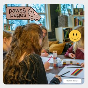 Children drawing what they heard in the story